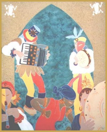 Pittura intitolato "Il ballo di san Vito" da Rafox, Opera d'arte originale, Olio
