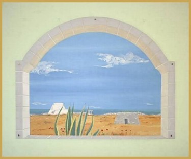 Pittura intitolato "gli agavi" da Rafox, Opera d'arte originale, Olio