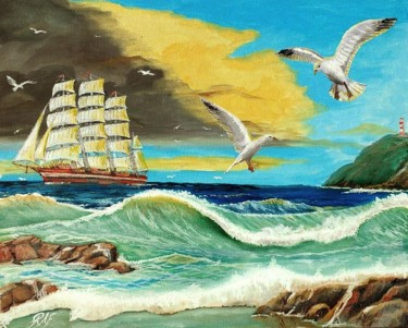 Painting titled "O Clippers" by Ricardo Alves Ferreira Raf, Original Artwork, Oil