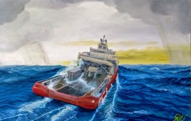 Pintura intitulada "Offshore" por Ricardo Alves Ferreira Raf, Obras de arte originais, Óleo