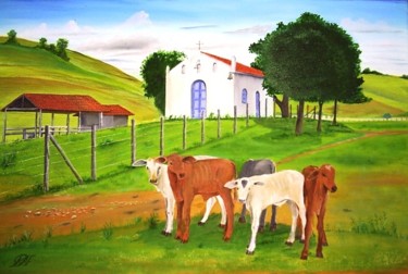 Peinture intitulée "Fazenda Marimbondo" par Ricardo Alves Ferreira Raf, Œuvre d'art originale, Huile