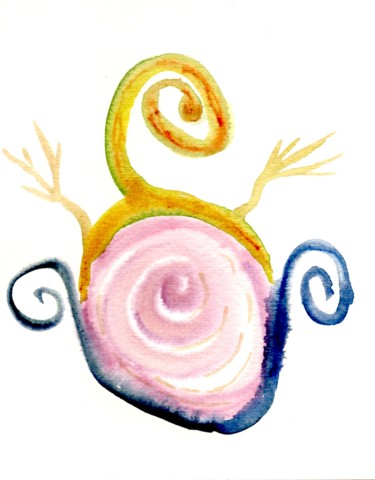Peinture intitulée "Embryon2" par Rahsan, Œuvre d'art originale, Aquarelle