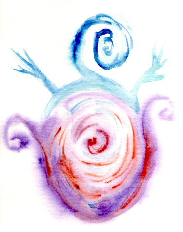 Peinture intitulée "Embryon3" par Rahsan, Œuvre d'art originale, Aquarelle
