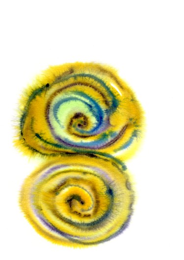 Peinture intitulée "Spirale genèse" par Rahsan, Œuvre d'art originale, Aquarelle