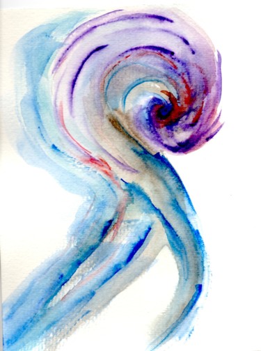 Peinture intitulée "spirale déployée" par Rahsan, Œuvre d'art originale, Aquarelle