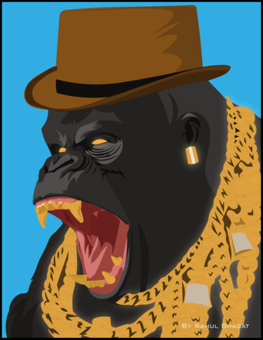 Digital Arts titled "gorilla gangster ma…" by Rahul Bhagat, Original Artwork, 2D Digital Work