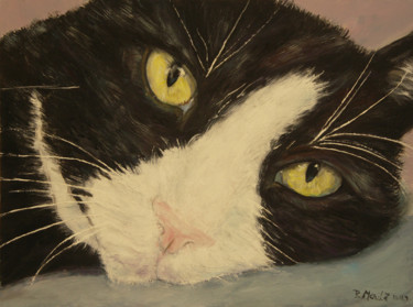 Peinture intitulée "Sissi Cat 1" par Raija Merilä, Œuvre d'art originale, Huile