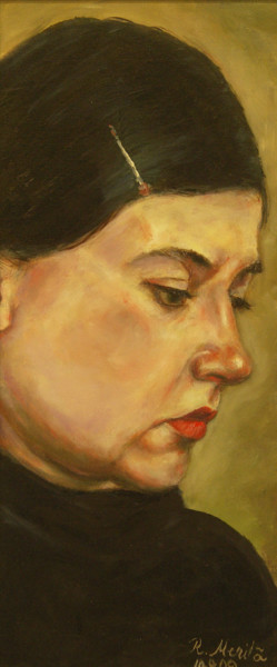 Painting titled "Portrait of Johanna" by Raija Merilä, Original Artwork, Oil