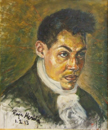 Peinture intitulée "Portrait of Jesse" par Raija Merilä, Œuvre d'art originale, Huile