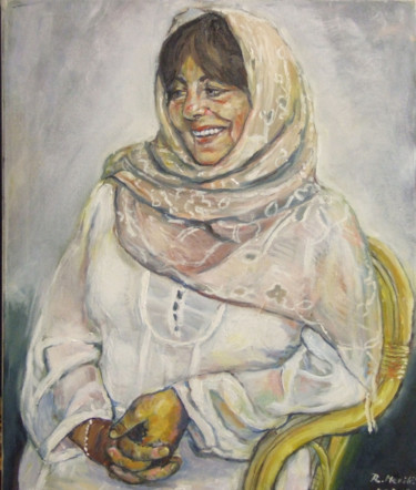 Painting titled "Portrait of Svetlana" by Raija Merilä, Original Artwork, Oil