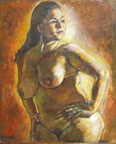 Painting titled "Proud lady" by Raija Merilä, Original Artwork, Oil
