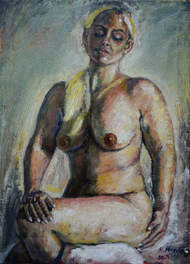 Peinture intitulée "Strong Blond" par Raija Merilä, Œuvre d'art originale, Huile