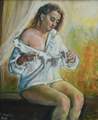Painting titled "Wonderful morning" by Raija Merilä, Original Artwork, Oil