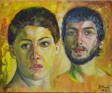 Painting titled "Couple" by Raija Merilä, Original Artwork, Oil