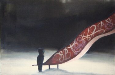 Malerei mit dem Titel "Toboggan" von Raimo Bergt, Original-Kunstwerk, Acryl