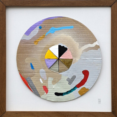 Malerei mit dem Titel "Solvind" von Raimo Bergt, Original-Kunstwerk, Acryl Auf Holzplatte montiert