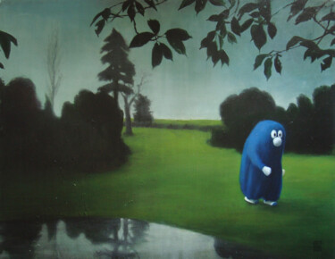 Malerei mit dem Titel "The Blues" von Raimo Bergt, Original-Kunstwerk, Acryl