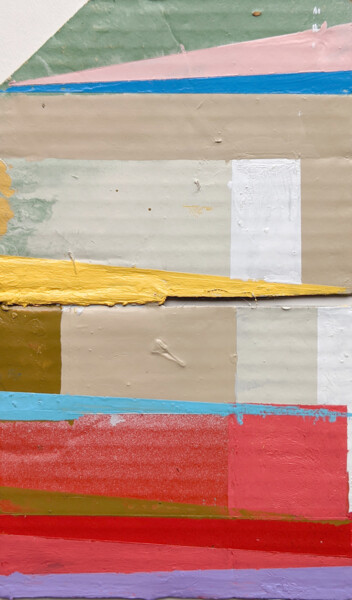 Pintura intitulada "Blocks" por Raimo Bergt, Obras de arte originais, Acrílico Montado em Cartão