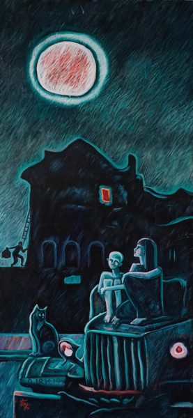Картина под названием "Вор" - Берестов, Подлинное произведение искусства, Масло