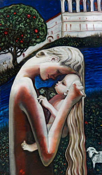 Картина под названием "Материнство" - Берестов, Подлинное произведение искусства, Масло