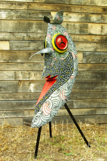 Entaille > < > < ^^ Sculpture intitulée "Entaille > < > < ^^" par Raindh, Œuvre d'art originale, Bois