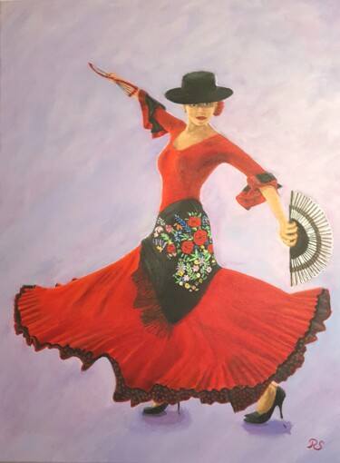 Pittura intitolato "Flamenco" da Rainer Schmitt, Opera d'arte originale, Acrilico