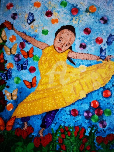 Pintura titulada "la-bambina-del-vest…" por Raiquen Arduini, Obra de arte original, Oleo