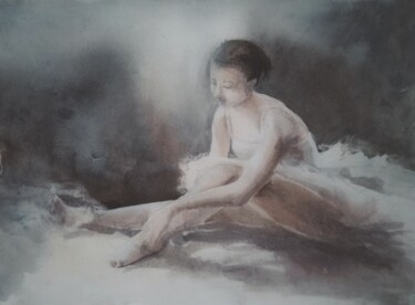 Картина под названием "Приятная усталость" - Раиса Николаева, Подлинное произведение искусства, Акварель