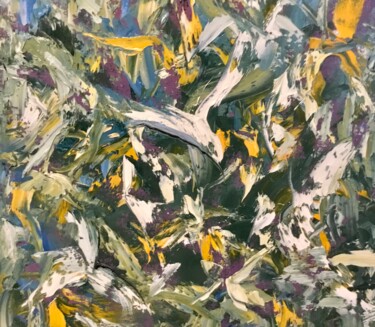 Schilderij getiteld "Flying in the jungl…" door Raissa Kagan, Origineel Kunstwerk, Olie