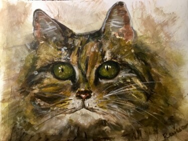 "Cat watercolour pai…" başlıklı Tablo Raissa Kagan tarafından, Orijinal sanat, Suluboya