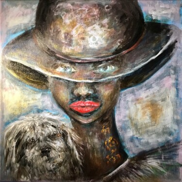 Pintura intitulada "Fantasy woman in a…" por Raissa Kagan, Obras de arte originais, Acrílico