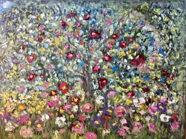Pittura intitolato "Apple tree original…" da Raissa Kagan, Opera d'arte originale, Olio