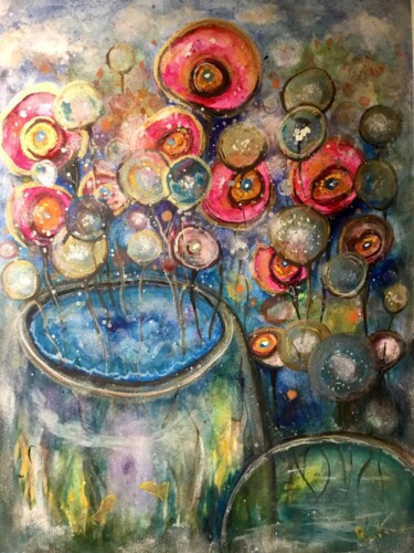 Painting titled "Foreign gardens-ori…" by Raissa Kagan, Original Artwork, Watercolor