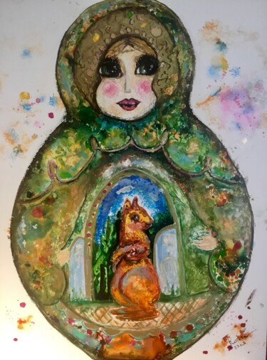 Malerei mit dem Titel "Russian fairytale d…" von Raissa Kagan, Original-Kunstwerk, Aquarell