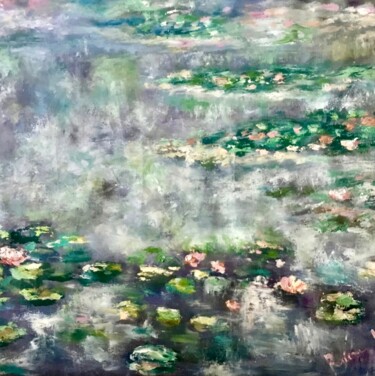 Pittura intitolato "Waterlillies pond o…" da Raissa Kagan, Opera d'arte originale, Olio