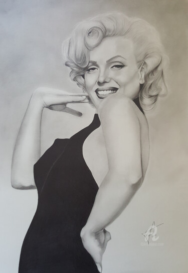 Dessin intitulée "Marilyn Monroe" par Raissa Levati Pelegrim, Œuvre d'art originale, Graphite