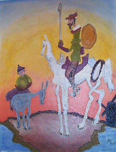 Malerei mit dem Titel "Don Quichote I" von Raja El Ouadili, Original-Kunstwerk