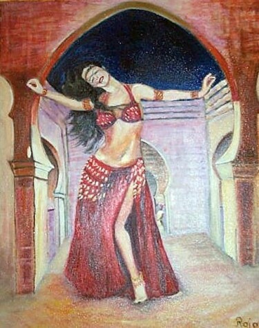 Painting titled "Alla wahda nouss" by Raja El Ouadili, Original Artwork