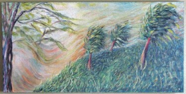 Peinture intitulée "Le souffle du vent" par Raja El Ouadili, Œuvre d'art originale