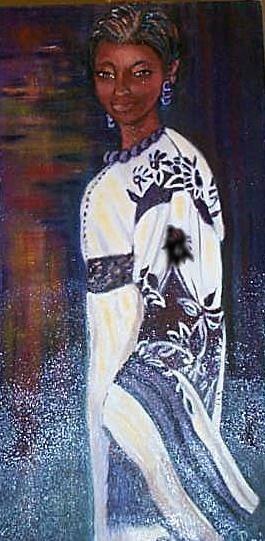 Peinture intitulée "L'élégance marocaine" par Raja El Ouadili, Œuvre d'art originale