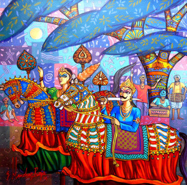 Pittura intitolato "19.jpg" da Raja G.Manohar, Opera d'arte originale