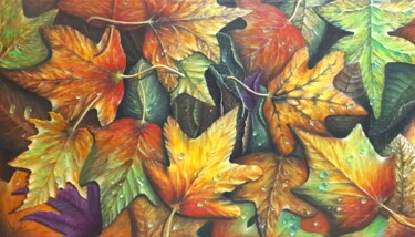 Peinture intitulée "Autumn leaves" par Rajagopal Talabattula, Œuvre d'art originale, Acrylique