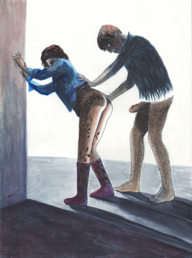 Σχέδιο με τίτλο "Danseurs" από Rajahfoo, Αυθεντικά έργα τέχνης, Μελάνι