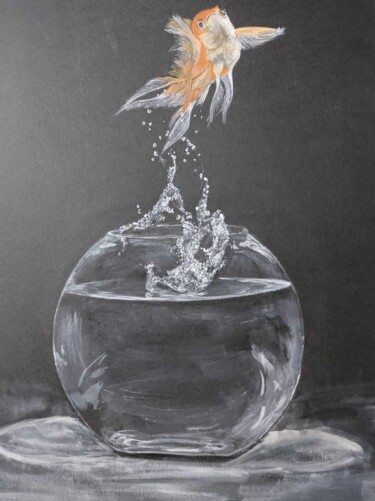 绘画 标题为“Fish Paiting” 由Raju Ganta, 原创艺术品, 丙烯