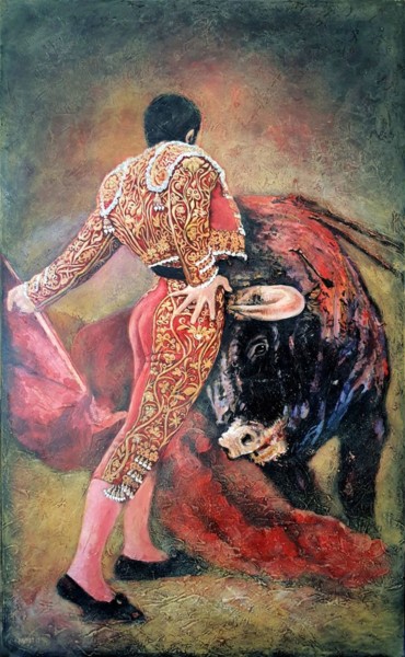Peinture intitulée "Ole! .. Torero!" par Rakhmet Redzhepov, Œuvre d'art originale, Huile