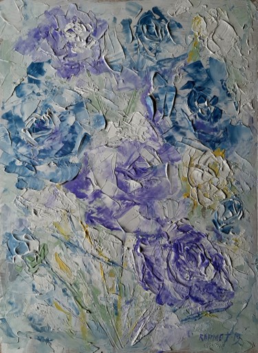 Schilderij getiteld "Purple Roses" door Rakhmet Redzhepov, Origineel Kunstwerk, Acryl