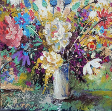 Pintura intitulada "Bouquet" por Rakhmet Redzhepov, Obras de arte originais, Acrílico