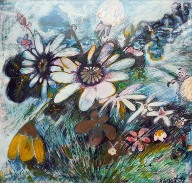 Floral variations from Malevich to Kandinsky(graphic arts) Peinture intitulée "Floral variations f…" par R_a_h_m_e_t, Œuvre d'art originale, Acrylique