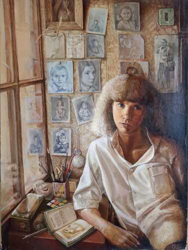 Painting titled "Irina" by Rakhmet Redzhepov, Original Artwork, Oil Mounted on Wood Stretcher frame