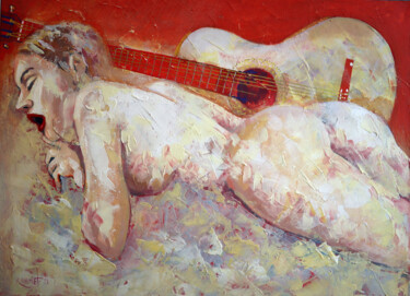 Painting titled "Passion" by Rakhmet Redzhepov, Original Artwork, Acrylic Mounted on Wood Stretcher frame